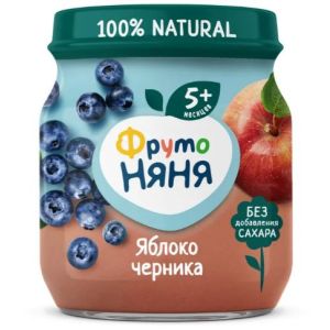 ФрутоНяня пюре яблоко и черника 100 гр./12 шт.