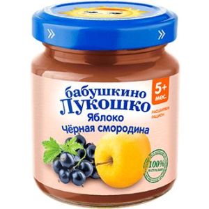 Бабушкино Лукошко пюре яблоко и черная смородина 100 гр./6 шт.