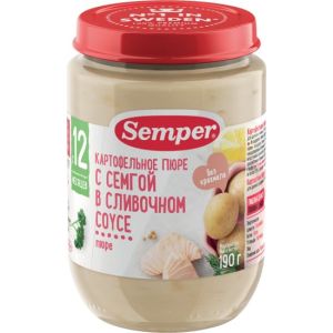 Семпер пюре картофельное с семгой в сливочном соусе 190 гр./12 шт.