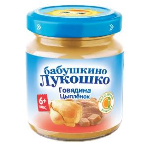 Бабушкино Лукошко пюре говядина и цыпленок 100 гр./6 шт.