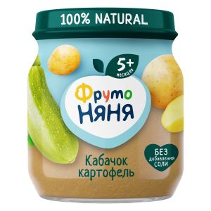 ФрутоНяня пюре кабачок и картофель 110 гр./12 шт.