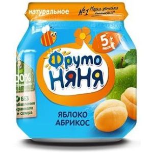 ФрутоНяня пюре яблоко и абрикос 100 гр./12 шт.