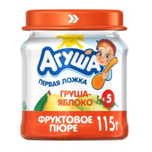 Агуша пюре груша и яблоко 115 гр./8 шт.