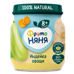 ФрутоНяня пюре индейка с овощами 100 гр./6 шт.