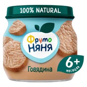 ФрутоНяня пюре говядина 80 гр./12 шт.