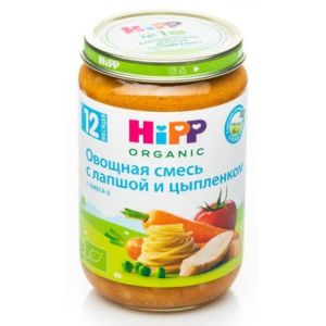Хипп пюре овощная смесь с лапшой и цыпленком 190 гр./6 шт.