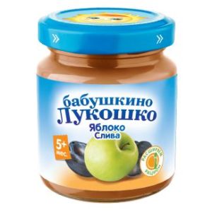 Бабушкино Лукошко пюре яблоко и слива 100 гр./6 шт.
