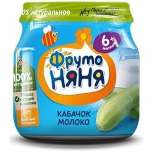 ФрутоНяня пюре кабачок с молоком 95 гр./12 шт.
