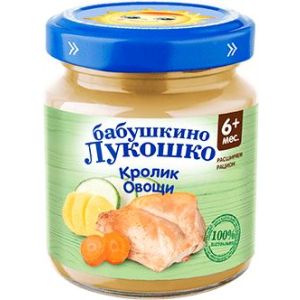 Бабушкино Лукошко пюре кролик с овощами 100 гр./6 шт.