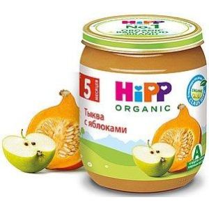 Хипп пюре тыква и яблоко 125 гр./6 шт.