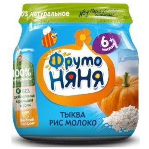 ФрутоНяня пюре тыква с рисом и молоком 100 гр./12 шт.