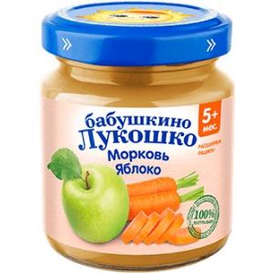 Бабушкино Лукошко пюре морковь и яблоко 100 гр./6 шт.