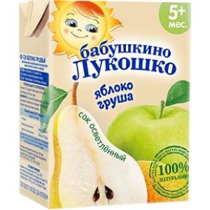 Бабушкино Лукошко сок яблоко и груша осветленный 200 мл./18 шт.