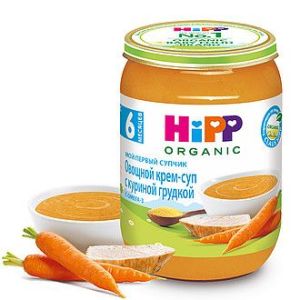Хипп пюре овощной крем-суп с куриной грудкой 190 гр./6 шт.