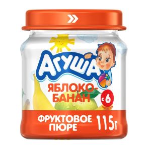 Агуша пюре яблоко и банан 115 гр./8 шт.