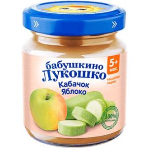 Бабушкино Лукошко пюре кабачок и яблоко 100 гр./6 шт.