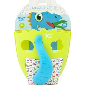 Рокси контейнер для игрушек в ванну зелёный с голубым 001