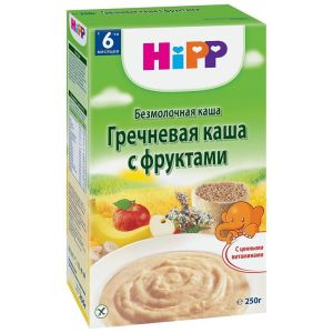Хипп каша гречневая с фруктами без молока 250 гр.