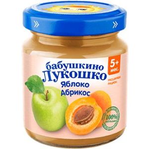 Бабушкино Лукошко пюре яблоко и абрикос 100 гр./6 шт.