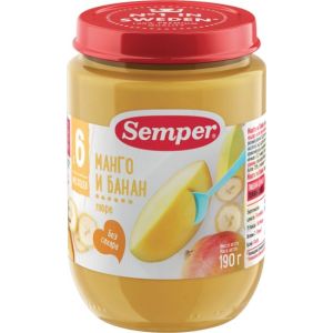 Семпер пюре манго и банан 190 гр./12 шт.