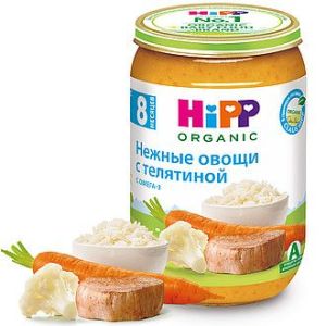 Хипп пюре нежные овощи с телятиной 220 гр./6 шт.