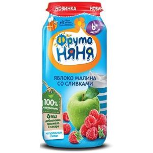 ФрутоНяня пюре яблоко и малина со сливками 250 гр./12 шт.
