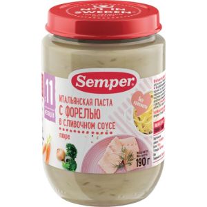 Семпер пюре итальянская паста с форелью в сливочном соусе 190 гр./12 шт.
