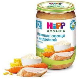 Хипп пюре нежные овощи с индейкой 190 гр./6 шт.