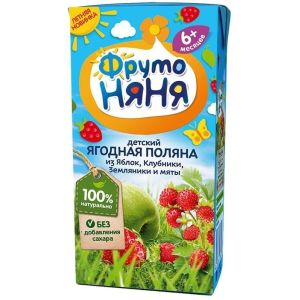 Фрутоняня сок Ягодная поляна с мятой 200 мл./18 шт.