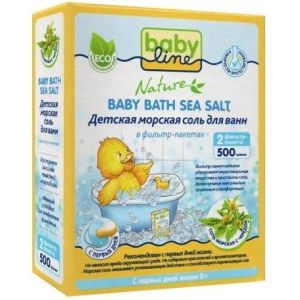 Беби Лайн морская соль для ванны с чередой 500 гр.