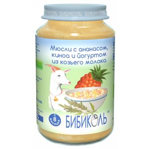 Бибиколь мюсли ананас с киноа и йогуртом из козьего молока 190 гр./6 шт.