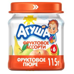 Агуша пюре фруктовое ассорти 115 гр./8 шт.