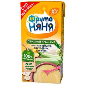 ФрутоНяня крем-суп овощной цветная капуста, картофель и кабачок 200 мл../27 шт.