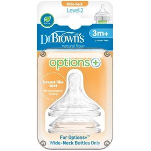 Доктор Браун Оптионс+ соска силиконовая, широкое горло, с 3 мес. 2 шт. 2201