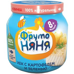 ФрутоНяня пюре хек с картофелем и зеленью 100 гр./12 шт.