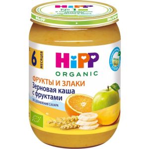 Хипп пюре зерновая каша с фруктами 190 гр./6 шт.