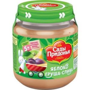 Сады Придонья пюре яблоко, груша и слива 120 гр./12 шт.