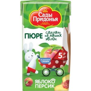 Сады Придонья пюре яблоко и персик 125 гр./18 шт.