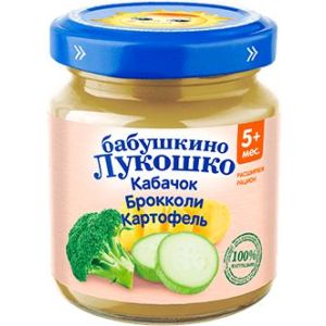 Бабушкино Лукошко пюре кабачок, брокколи и картофель 100 гр./6 шт.
