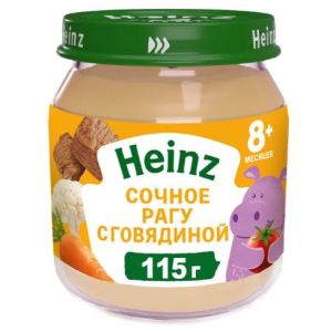 Хайнц пюре сочное рагу с говядиной 115 гр./12 шт.