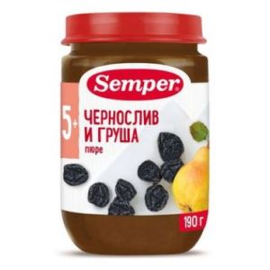 Семпер пюре чернослив и груша 190 гр./12 шт.