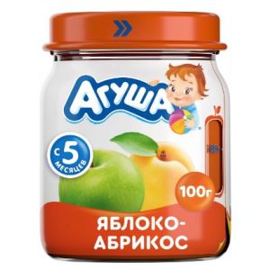Агуша пюре яблоко и абрикос 115 гр./8 шт.