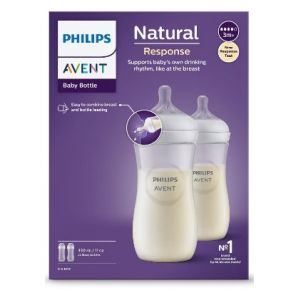 Авент Natural Response набор пластиковых бутылочек, широкое горло, силиконовая соска с 3 мес. 330 мл. 906/02