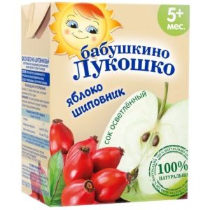 Бабушкино Лукошко сок яблоко и шиповник осветленный 200 мл./18 шт.