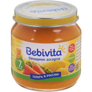 Бебивита пюре овощное ассорти 100 гр./6  шт.