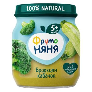 ФрутоНяня пюре брокколи и кабачок 110 гр./12 шт.