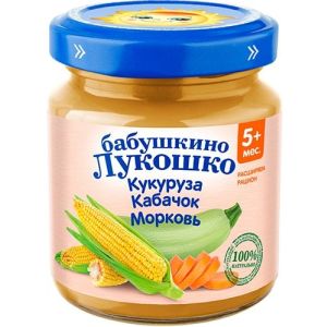 Бабушкино Лукошко пюре кукуруза, кабачок и морковь 100 гр./6 шт.