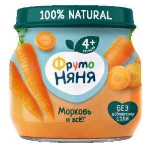 ФрутоНяня пюре морковь 80 гр./12 шт.