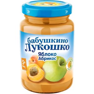 Бабушкино Лукошко пюре яблоко и абрикос 190 гр./6 шт.