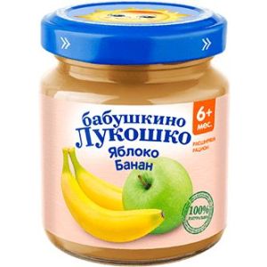 Бабушкино Лукошко пюре яблоко и банан 100 гр./6 шт.